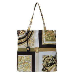 NEW Versace Multicolor Barocco Medusa Head Logo Shopper Tote Bag